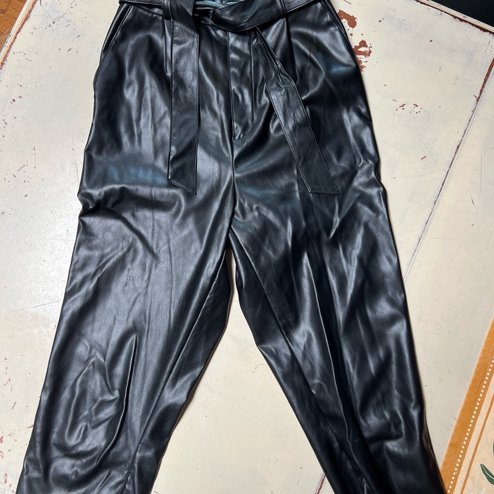 BB Dakota Black Dress Pants with Glossy Finish